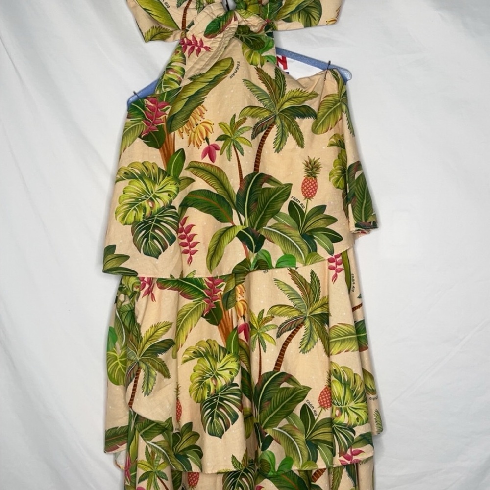 Farm Rio Tropical Leaf Print Dress